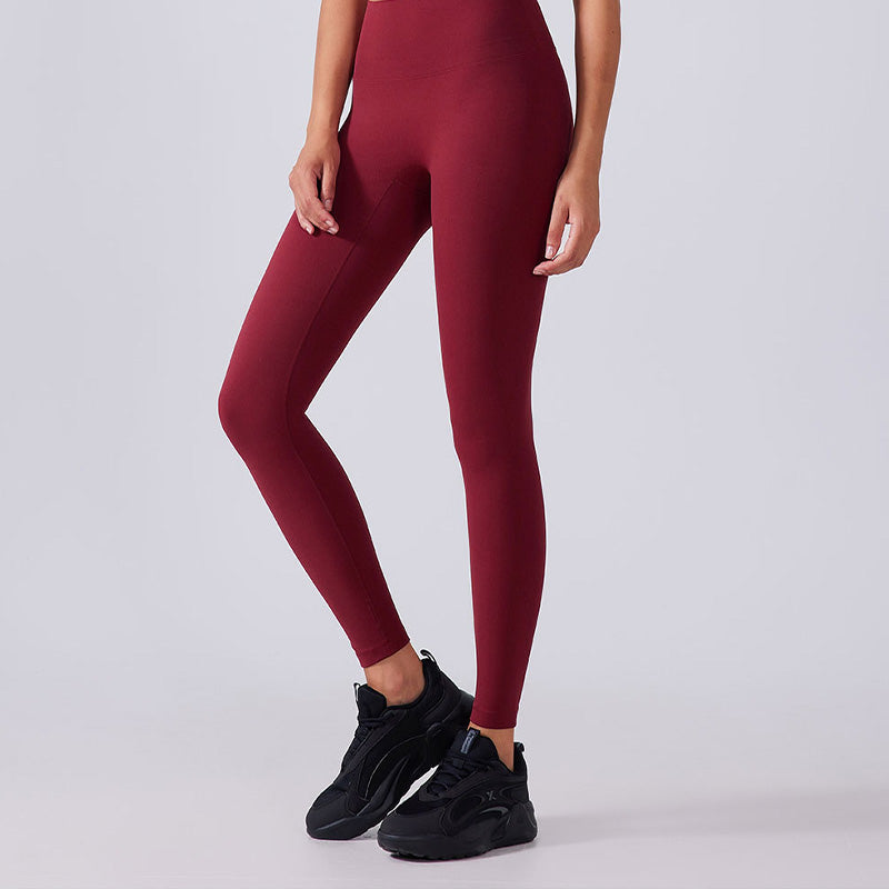 High-waisted hip-lifting stretch fitness leggings