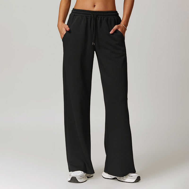 Casual And Loose High Waist Straight Leg Sports Sweatpants