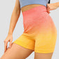 Seamless daired high-rise hip yoga shorts