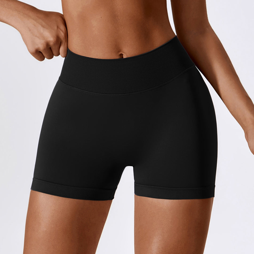 Seamless high waist yoga shorts