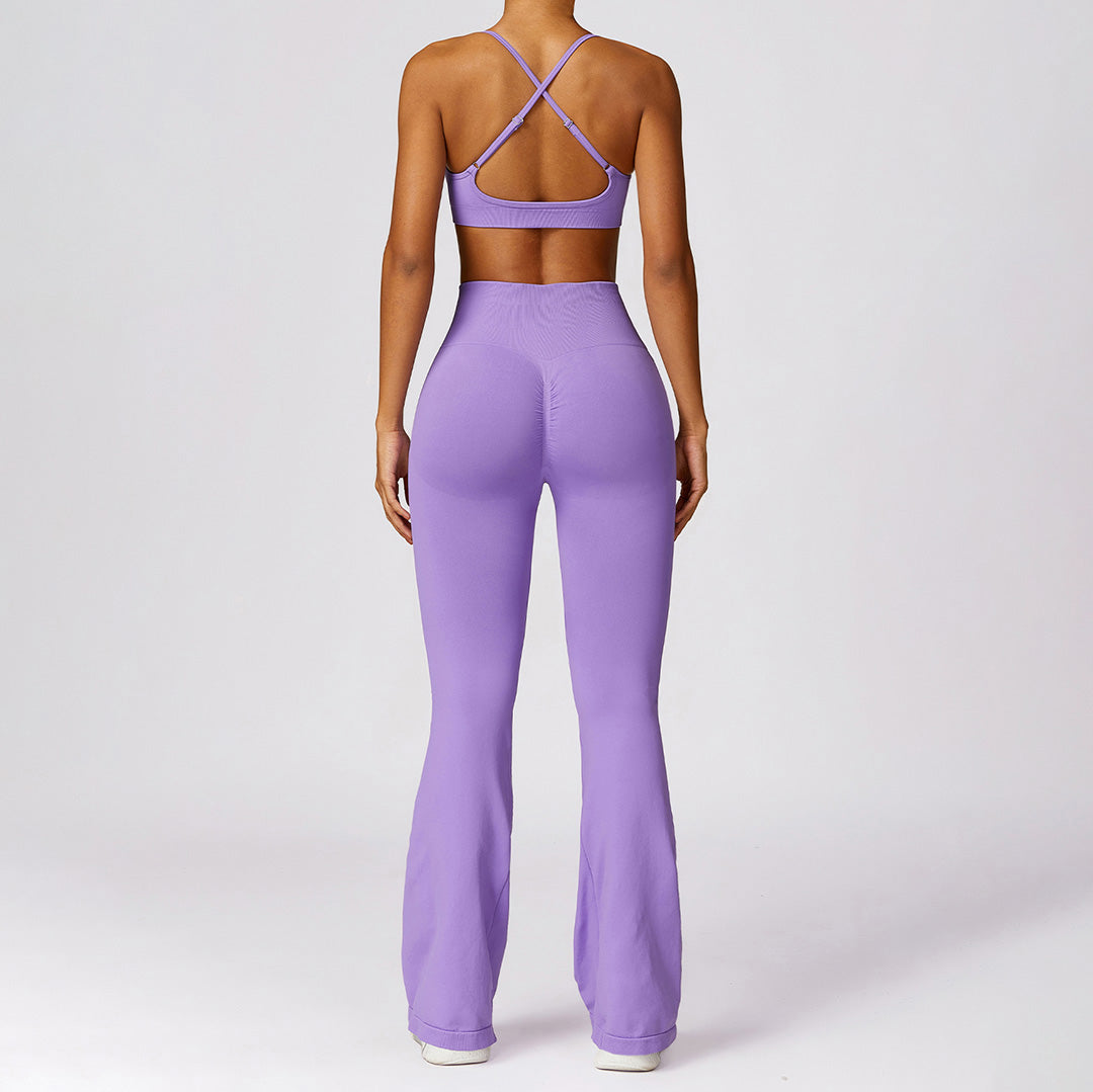 Back cross bra long pants sport sets