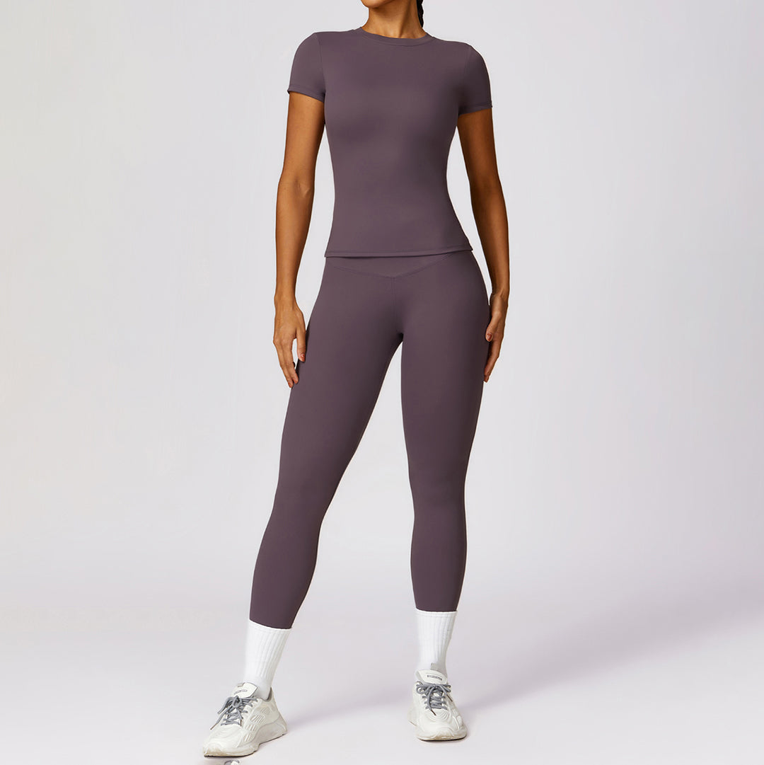 Skinny short sleeve & leggings yoga set