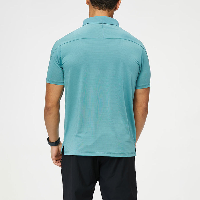 Breathable Quick-Dry Splicing Fitness Polo T-shirt