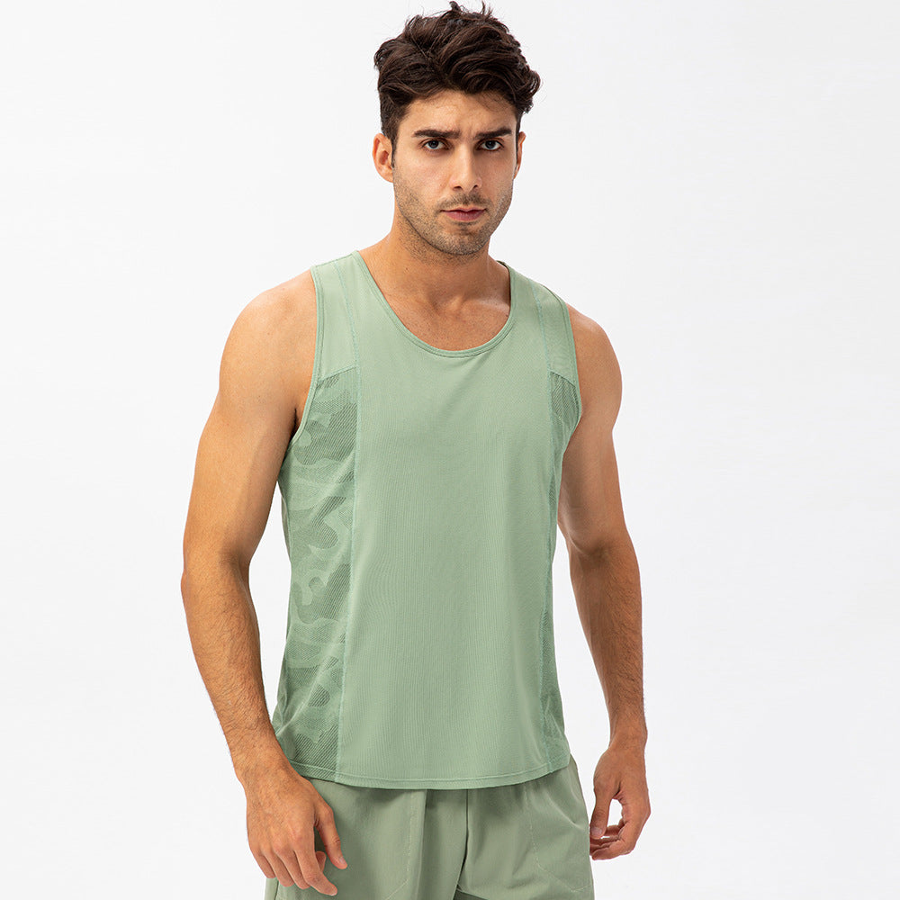 Men's summer cotton camouflage sleeveless sports top