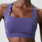 Nude Quick-Dry Wave Fitness Cross Back Sports Bra