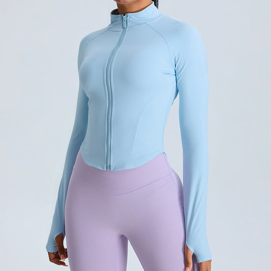 Stand Collar Long Sleeve Slim Fit Yoga Jacket