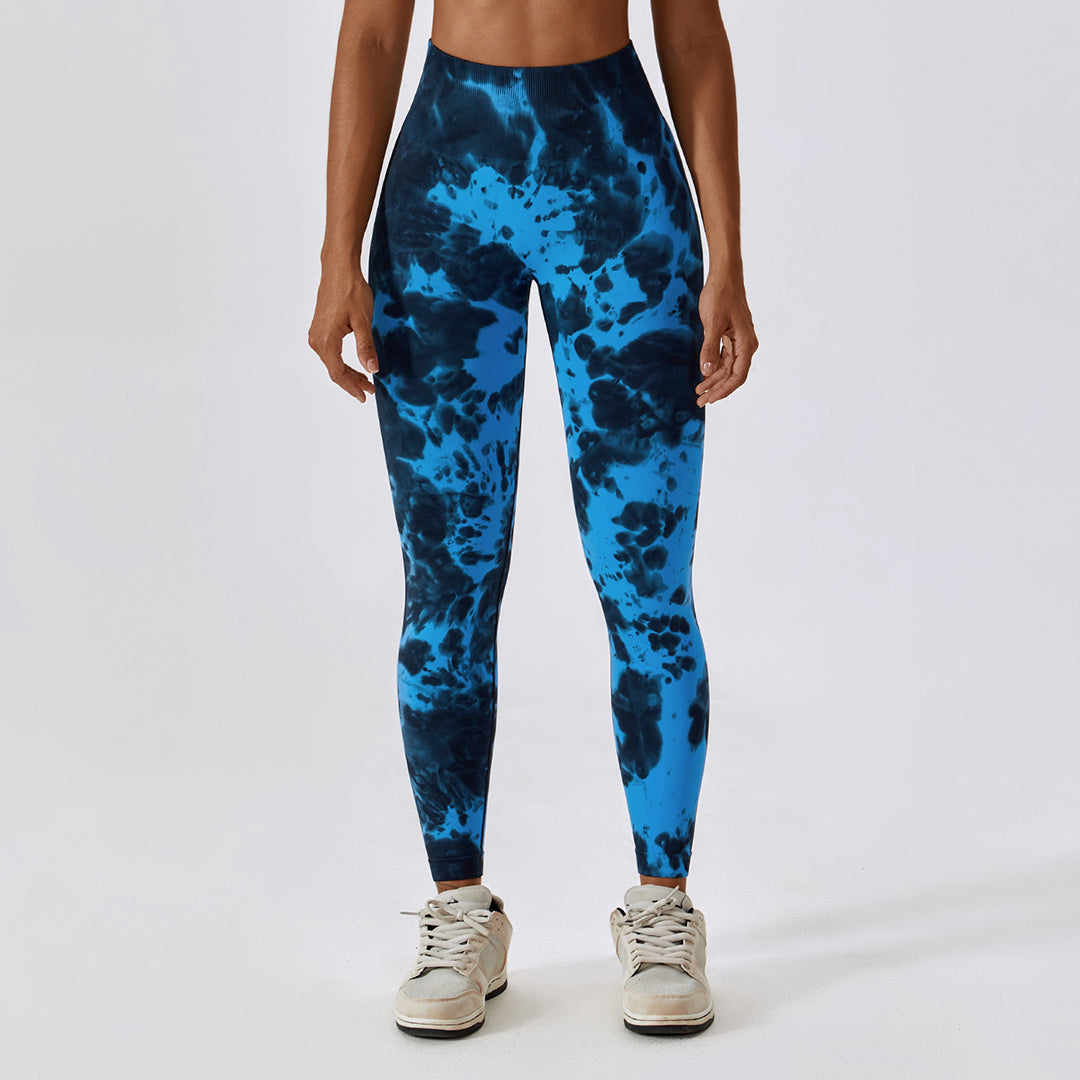 Tie-dye seamless high waist yoga leggings