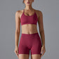 Seamless Cross-back Yoga Bra+ Quick Drying Short Sports Suit