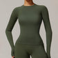 Threaded seamless long sleeve top