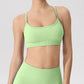 Seamless Cross Back Thin Straps Sports Bra