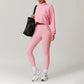 Loose Half Zipper Long Sleeve Sweatshirt And Legging 2-Piece Set