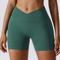 Cross-waisted hip-lift sports shorts