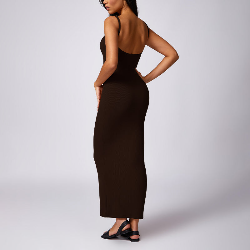 Beautiful back casual slim hip maxi dresses