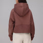 Velvet warm hooded half zip loose sports Sweatshirt