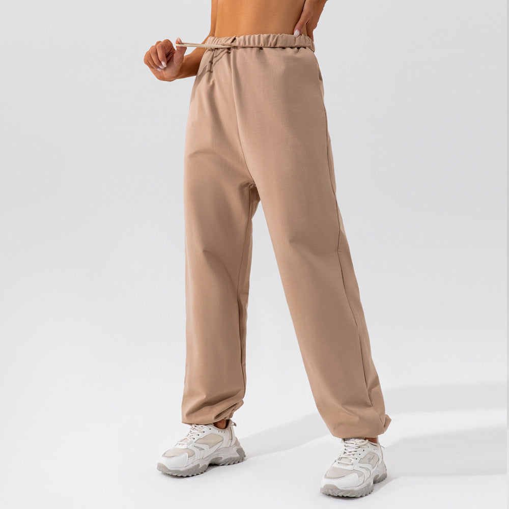 Solid color straight casual jogging sweatpants