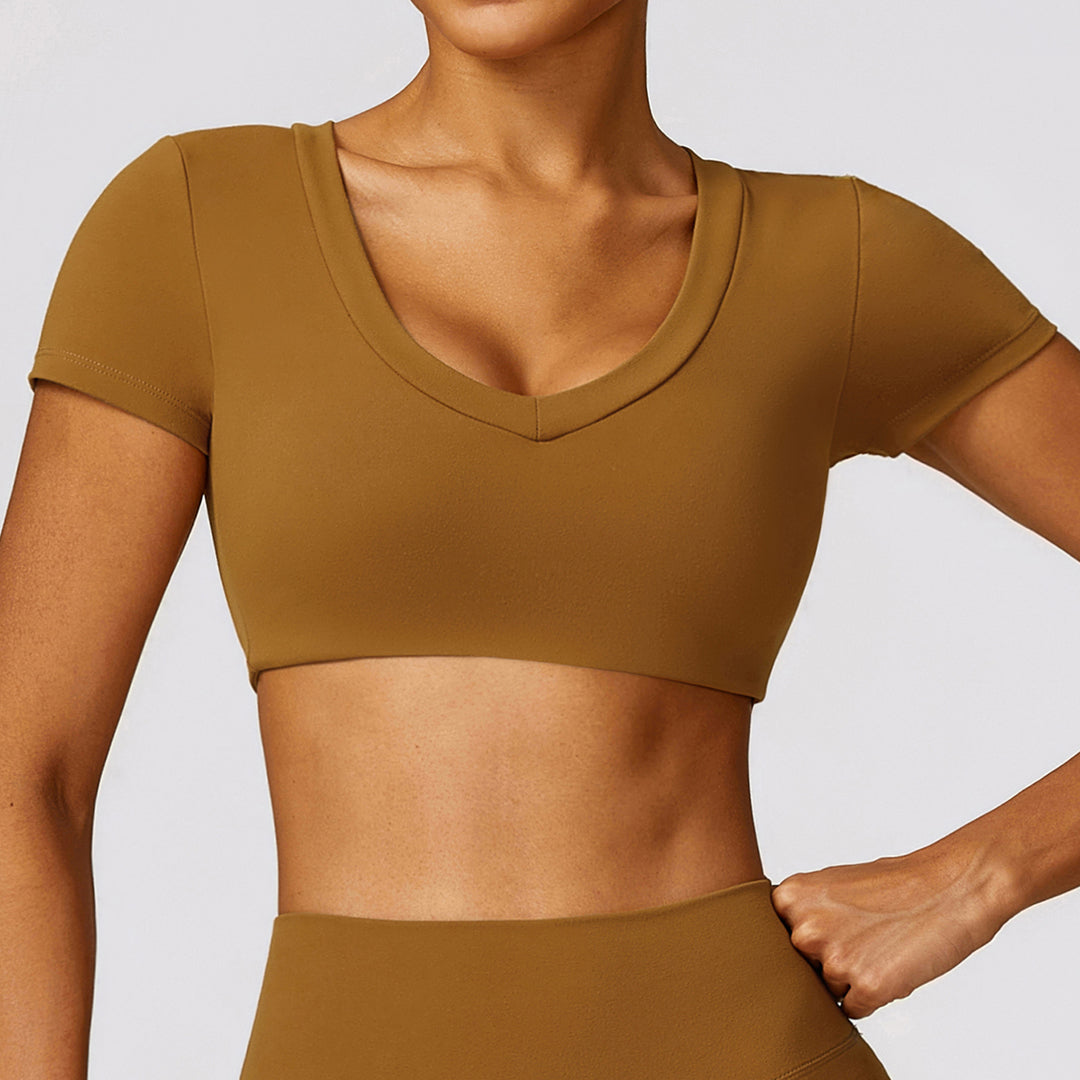 High strength tight yoga clothes cropped top