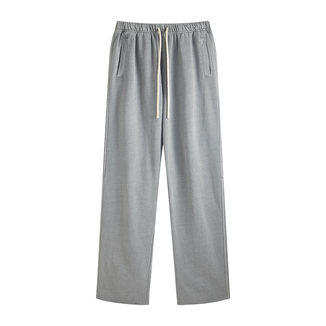 Solid color washed vintage casual pants