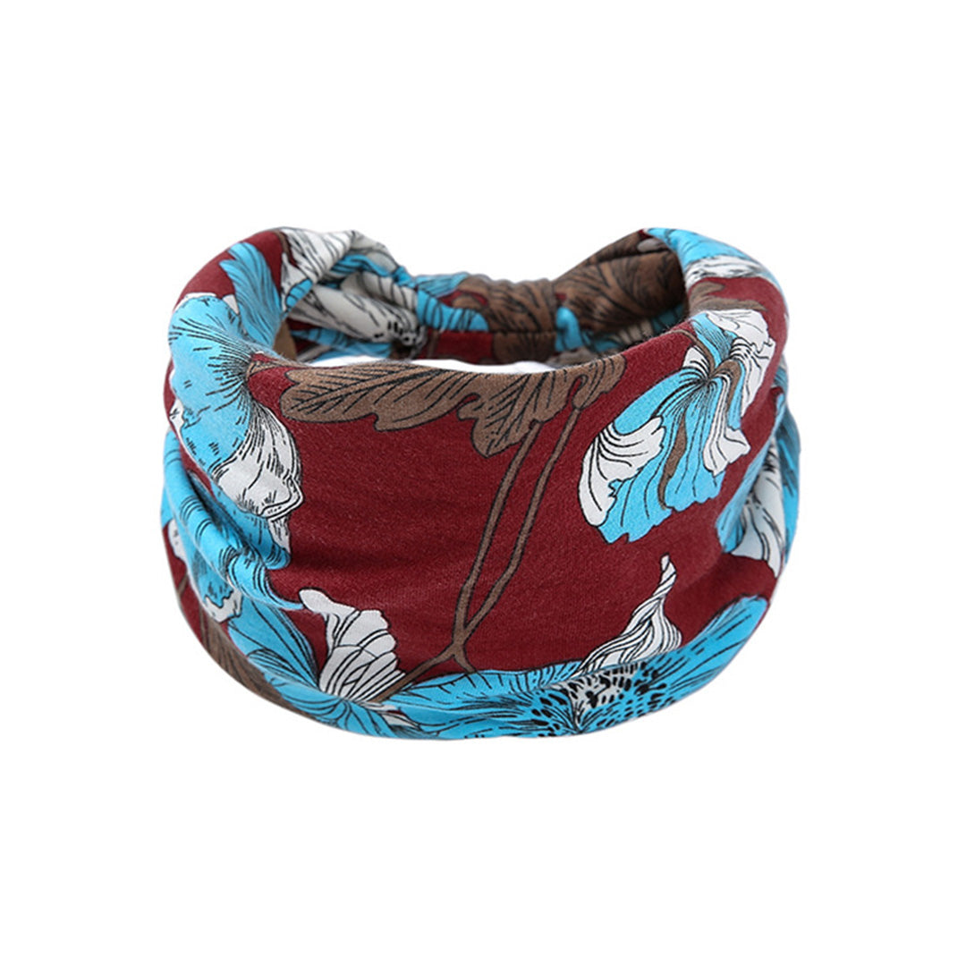 Printed Elastic Wide-Brimmed Yoga Strap Hair Accessory