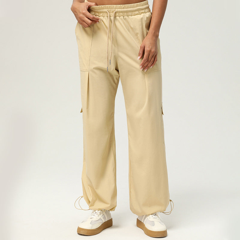 Drawstring loose Elastic Leg Cargo sports Pants