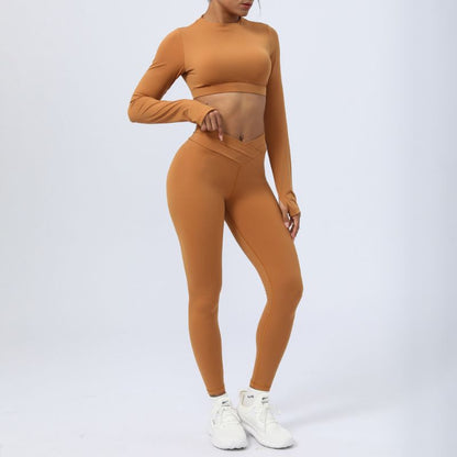 Cross backless nude fitness suit