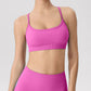 Seamless Cross Back Thin Straps Sports Bra