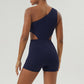 Ultra-Soft One Shoulder Silming Sports Jumpsuit