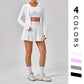 Summer Quick Dry Breathable Long Sleeve Cooling + Sports Skirts 2-piece Set