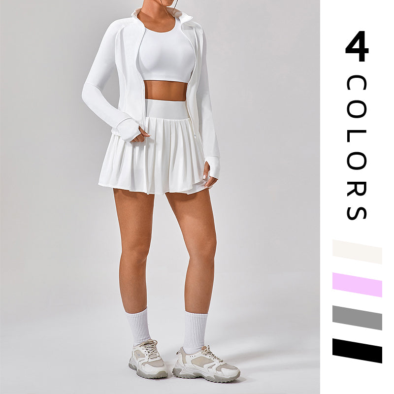 Summer Quick Dry Breathable Long Sleeve Cooling + Sports Skirts 2-piece Set