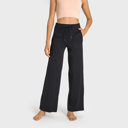 Side pockets, drawstring loose pants