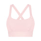 Solid back cross-buckle sports bra