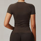 Threaded seamless short sleeve top