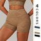 gold stamping High-waisted sports shorts