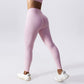 Solid color hip lifting drawstring tie up sports leggings