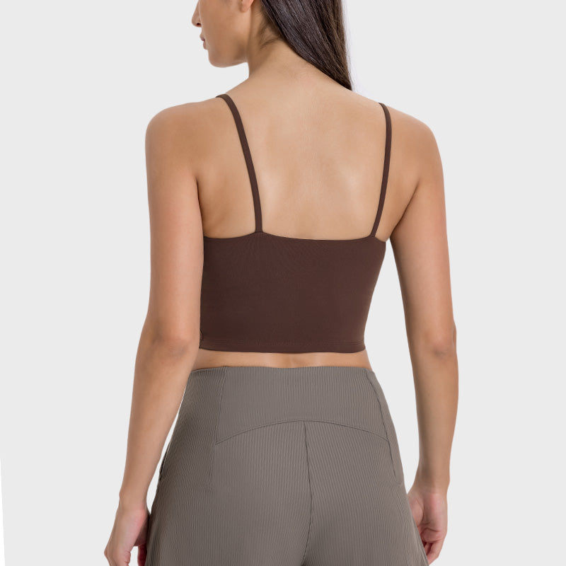 Nude Ultra-Soft Thin Straps Fitness Crop Top