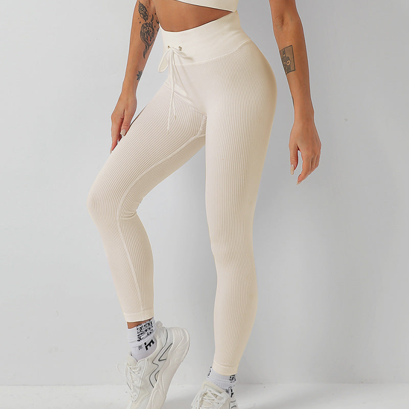 Legging taille haute en tricot côtelé