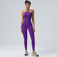 No awkward line shaping thread fitness jumpsuit