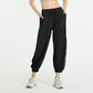 Solid loose lace-up jogging pants