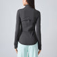 Stand Collar Full Zipper Long Sleeve Sports Jacket