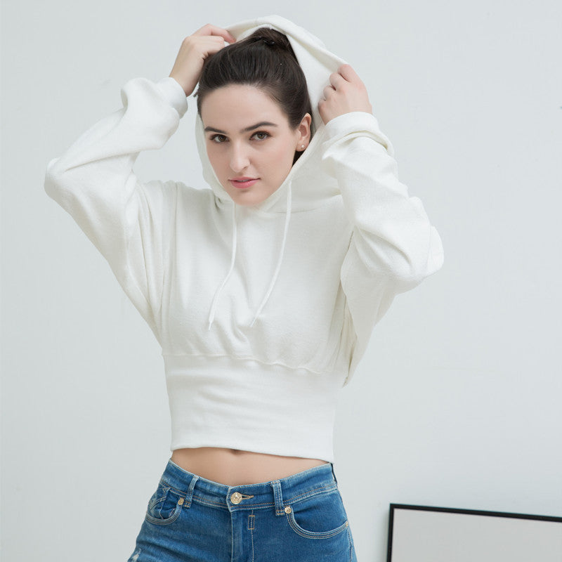 Casual Loose Navel Cropped Hoodie