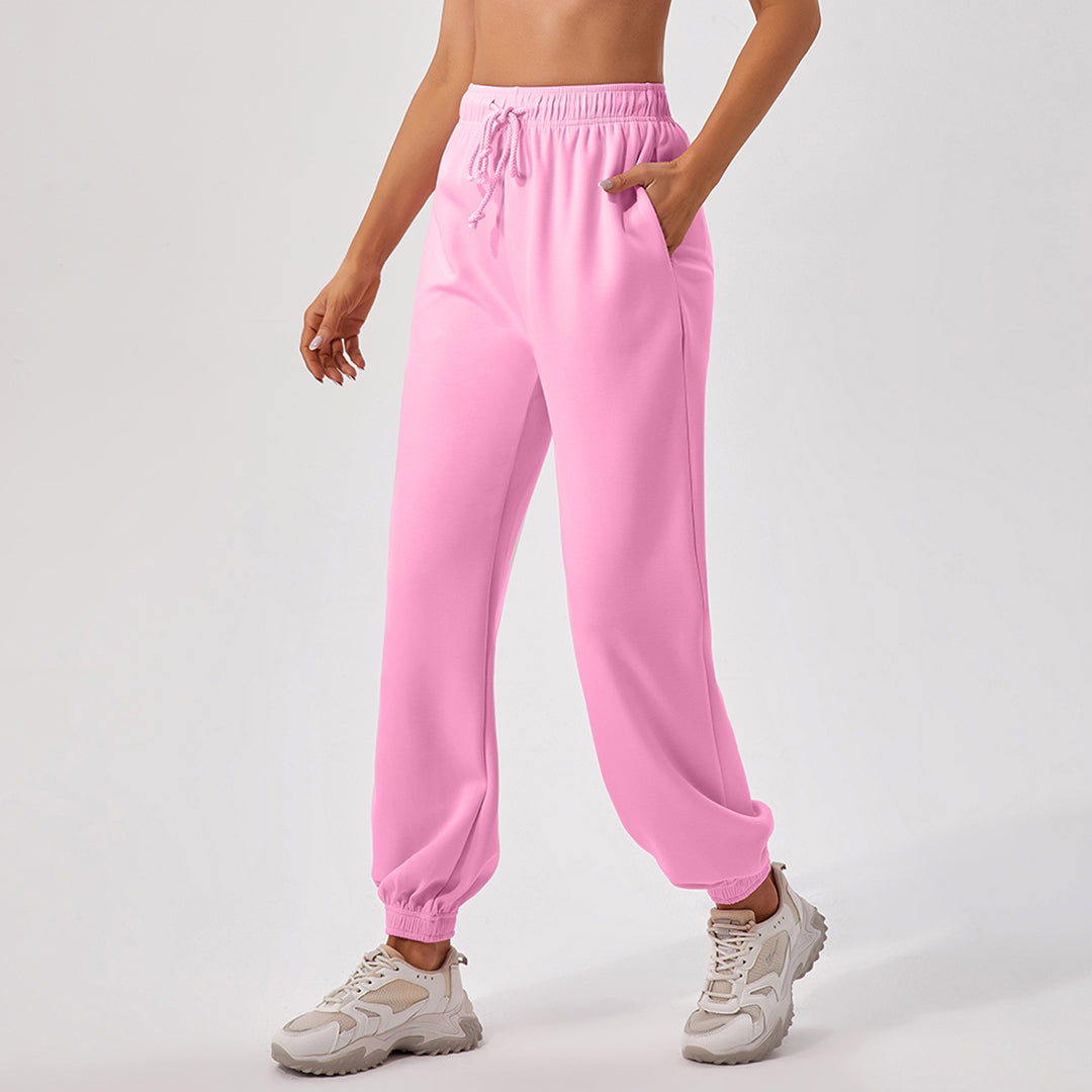 Pantalon de jogging droit ample taille haute