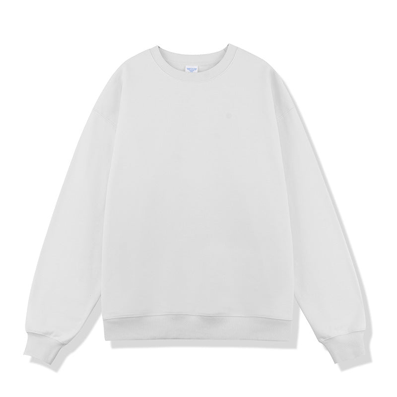 Solid color velvet crew neck sweatshirt