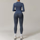 Threaded seamless long-sleeved top+ tight leggings 2 pieces set