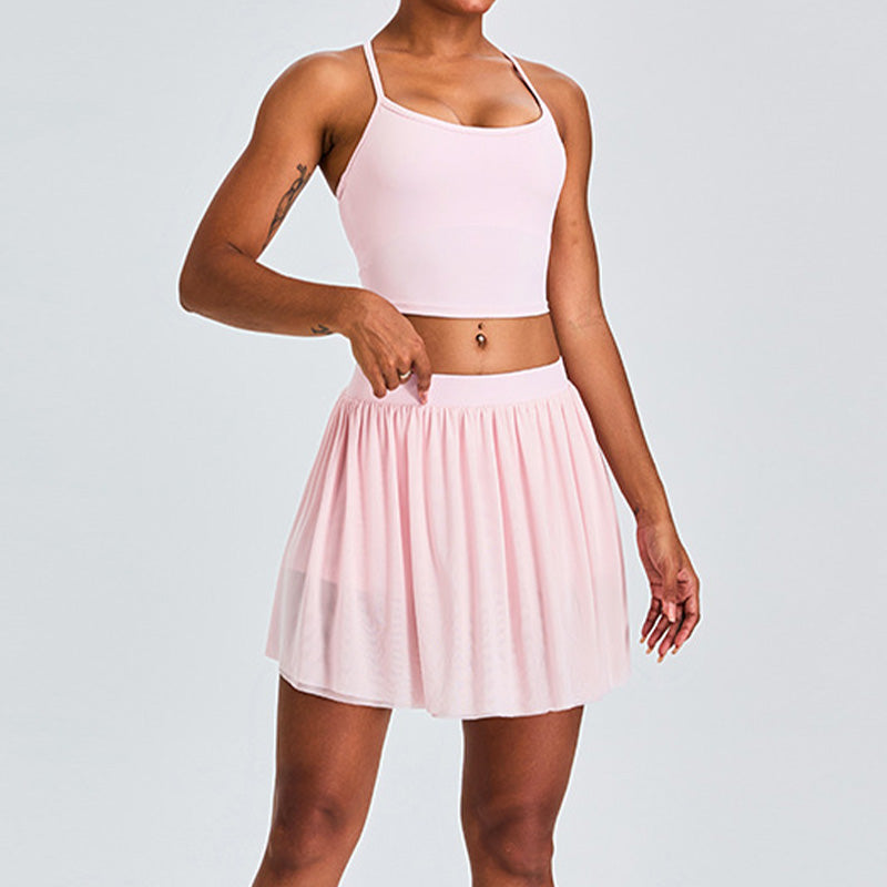 Running quick dry tennis skirt set