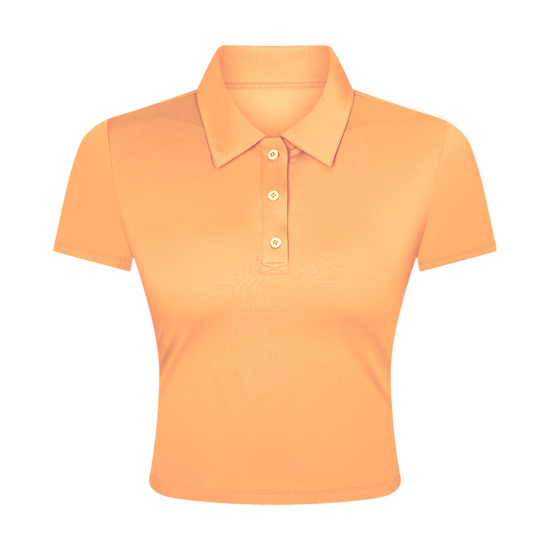 Short sleeved solid color sports polo shirt