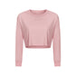 Paneled U Neck Cropped Track Top