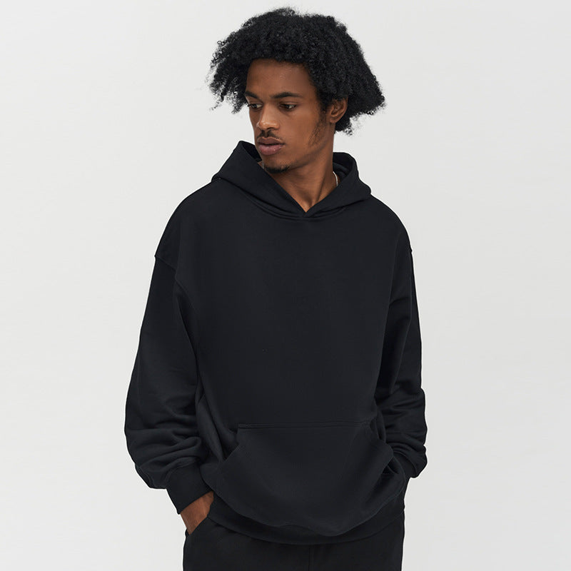 Thickened solid color hooded sweatshirt