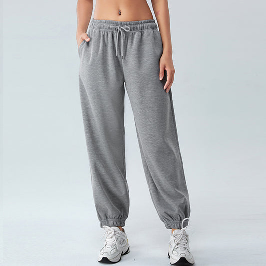 High-waisted loose-fitting sweatpants