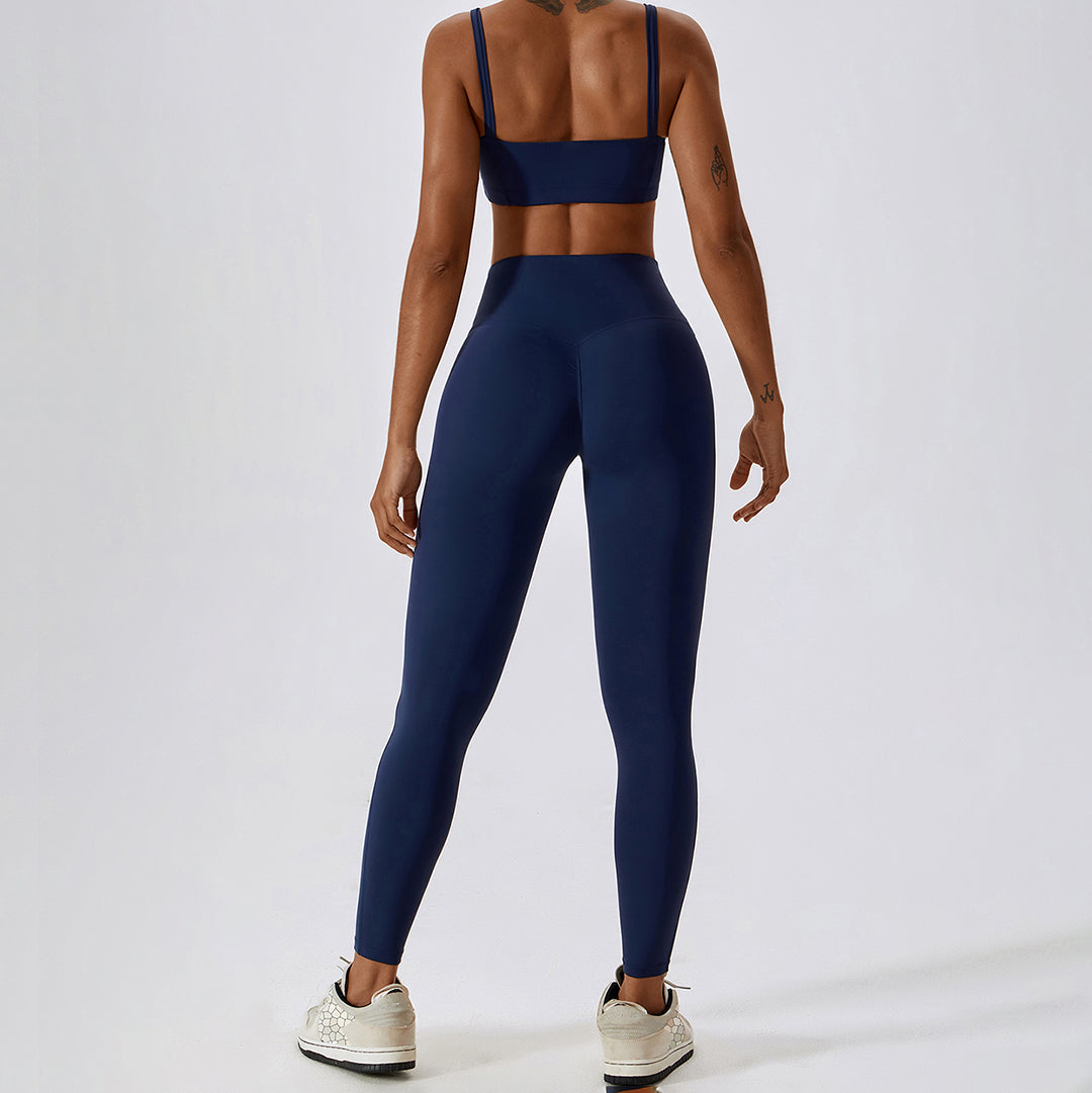 Breathable quick-drying bra & sports leggings 2-piece set