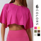 Solid color casual sports cropped top