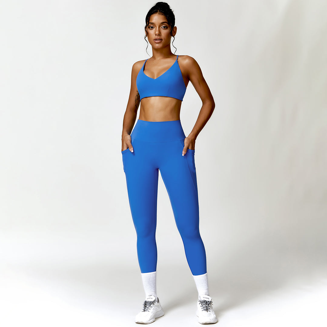 Triangle cup sports bra & sports leggings 2-piece set